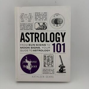 Adams Media Astrology 101 Book White Good Hardcover Kathleen Sears 9781440594731